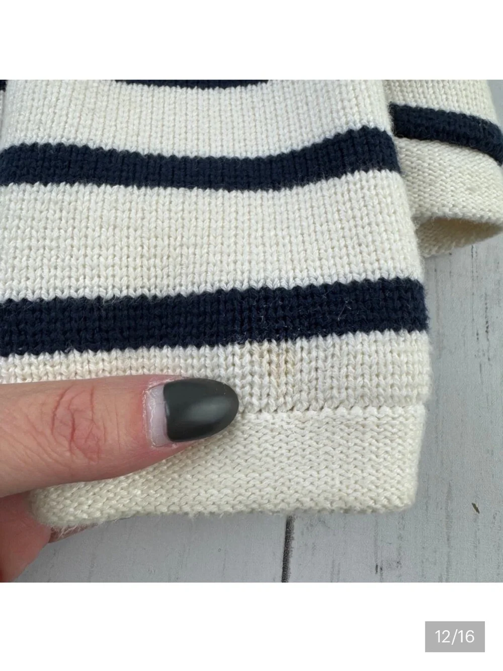 J. Crew Navy and White Striped Button-Front Cardigan